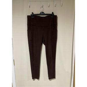 NWOT Women's Chico's Zenergy Brown Leggings with Pockets SZ 2R/12/14R